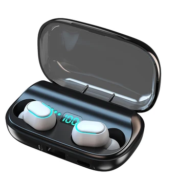 

9D Wireless V5.0 Bluetooth Earphone HD Stereo Sound Headphone Sports Waterproof Headset With Microphone Mic Battery Charge Case