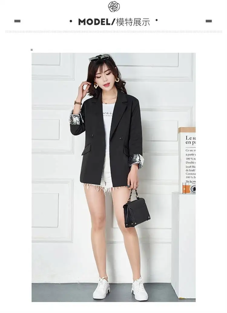 Heydress/осенние винтажные аппликации с пайетками, вырезы, повседневные, свежие, женские, высококачественные, офисные, женские, длинные рукава, сплошные блейзеры