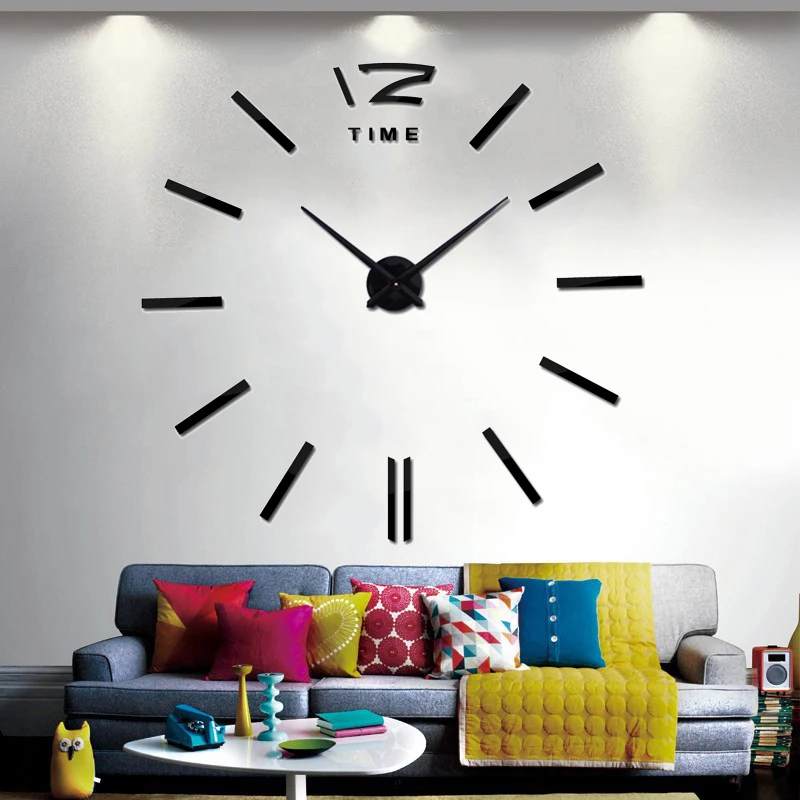 3D часы наклейка декоративные настенные часы акриловая Зеркальная Наклейка s клейкие настенные часы Лофт для дома Saati Reloj De Pared
