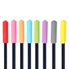 5pcs/set Silicone Chewable Pencil Topper Crystal Silicone Teether Pencil Cover Tube Teething Sensory Toy for Kids Boys Girls 4