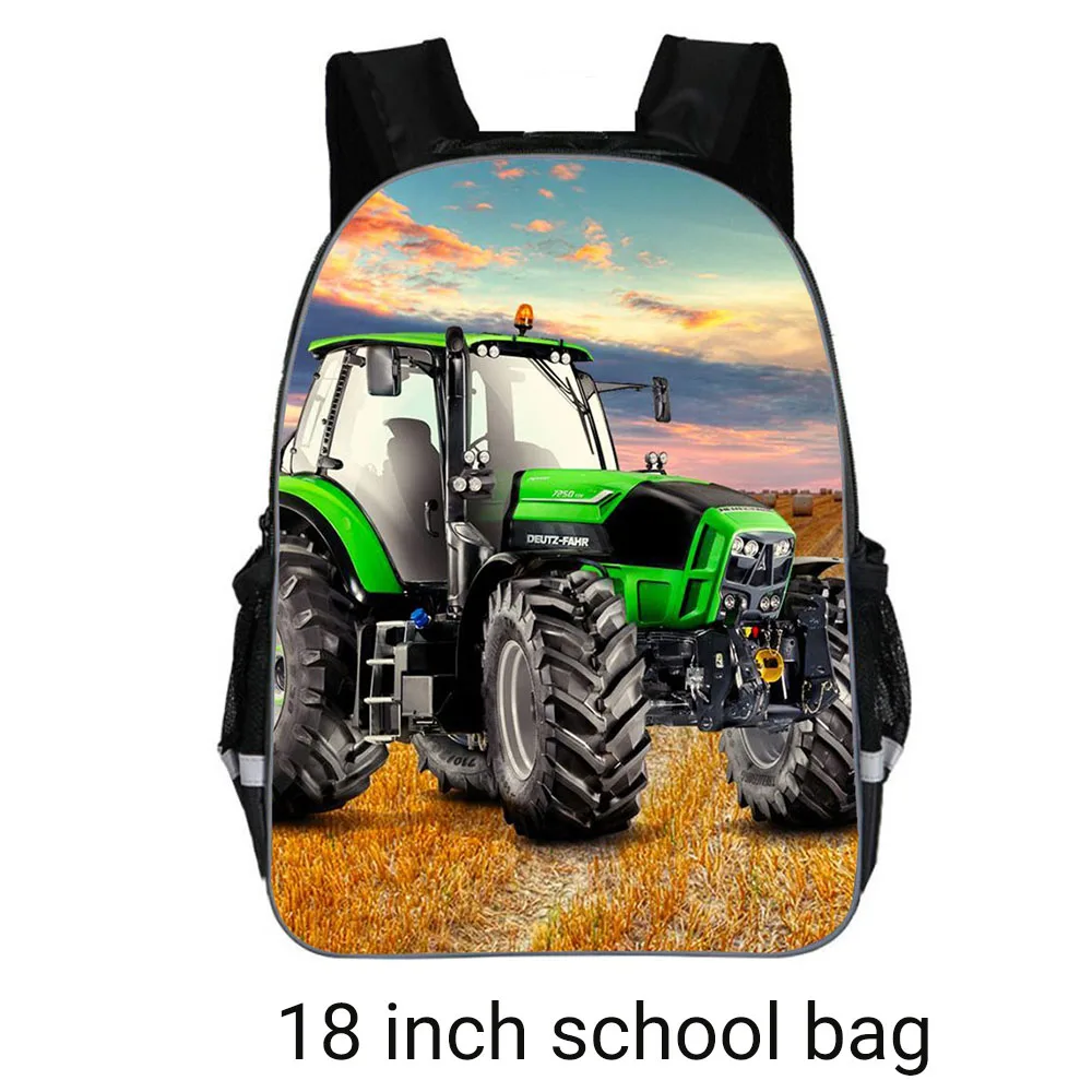 18 inch schoolbag Тракторная школьная сумка для мальчиков, ортопедический Детский рюкзак для малышей, школьный рюкзак с рисунком, лучшие школьные рюкзаки, школьный рюкзак, рюкзак - Цвет: 18 inch schoolbag