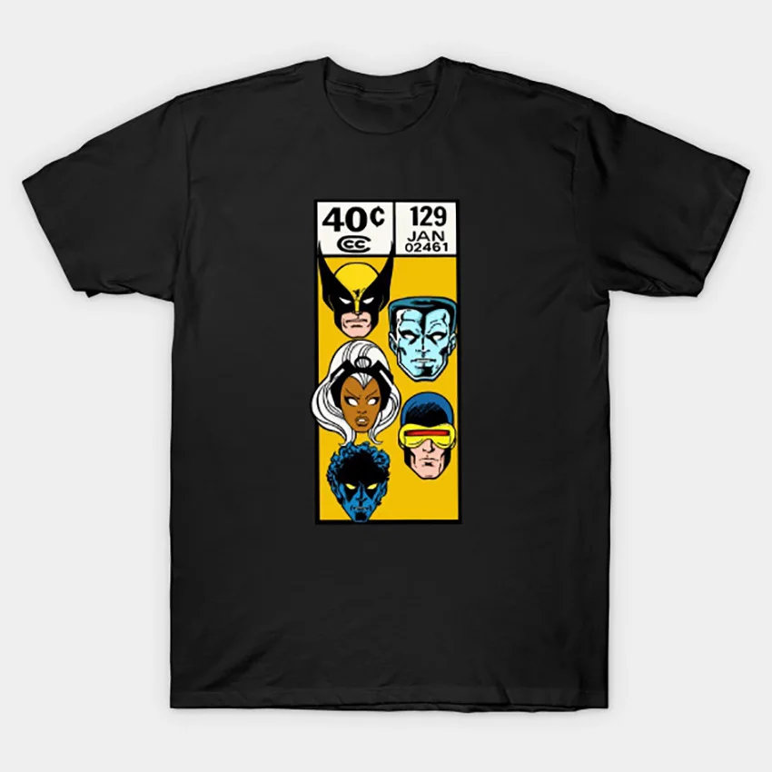 X-MEN - FACES COVER CORNER ART t-shirt X Men x men comicbooks comiccover collossus cyclops unicanny | Мужская одежда
