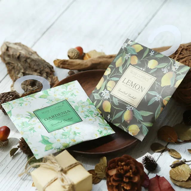 1Db/5Dcs Természetes Otthoni Illat Tasak, Amelyet Autó Szekrény Hálószobához Használnak, Levendula Rózsa Jázmin Liliom Vanília Sakura Citrom Szerecsendió - Image 2