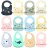 Silicone Babi Bib Waterproof Saliva Dripping Banana Bibs Cartoon Newborn Feeding Soft Edible Aprons Baby Adjustable Burp Scarf 1