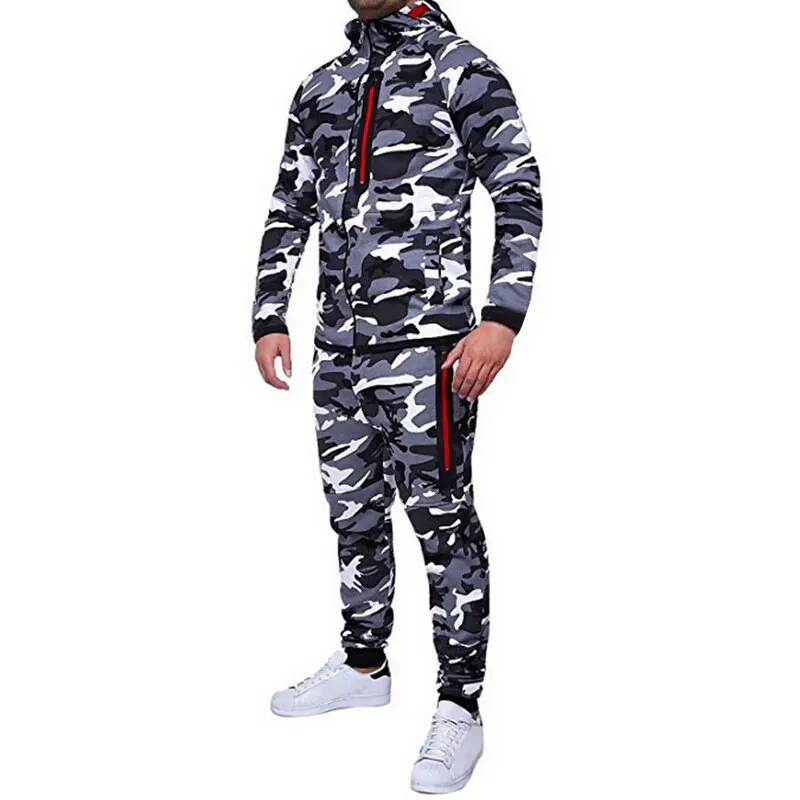 CYSINCOS камуфляжные куртки набор для мужчин камуфляж Печатный спортивная одежда мужской спортивный костюм топ брюки костюмы Толстовка Пальто Штаны Осень-зима