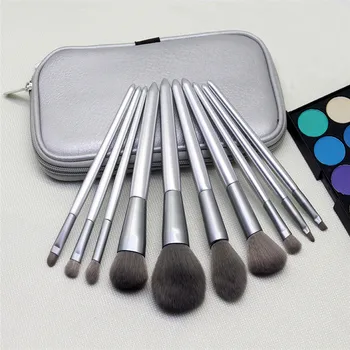 

Nordmyra 10 Pcs Wooden Handle Makeup Brushes Set Powder Foundation Eyebrow Face Make Up Brush Cosmetic Foundation Brush