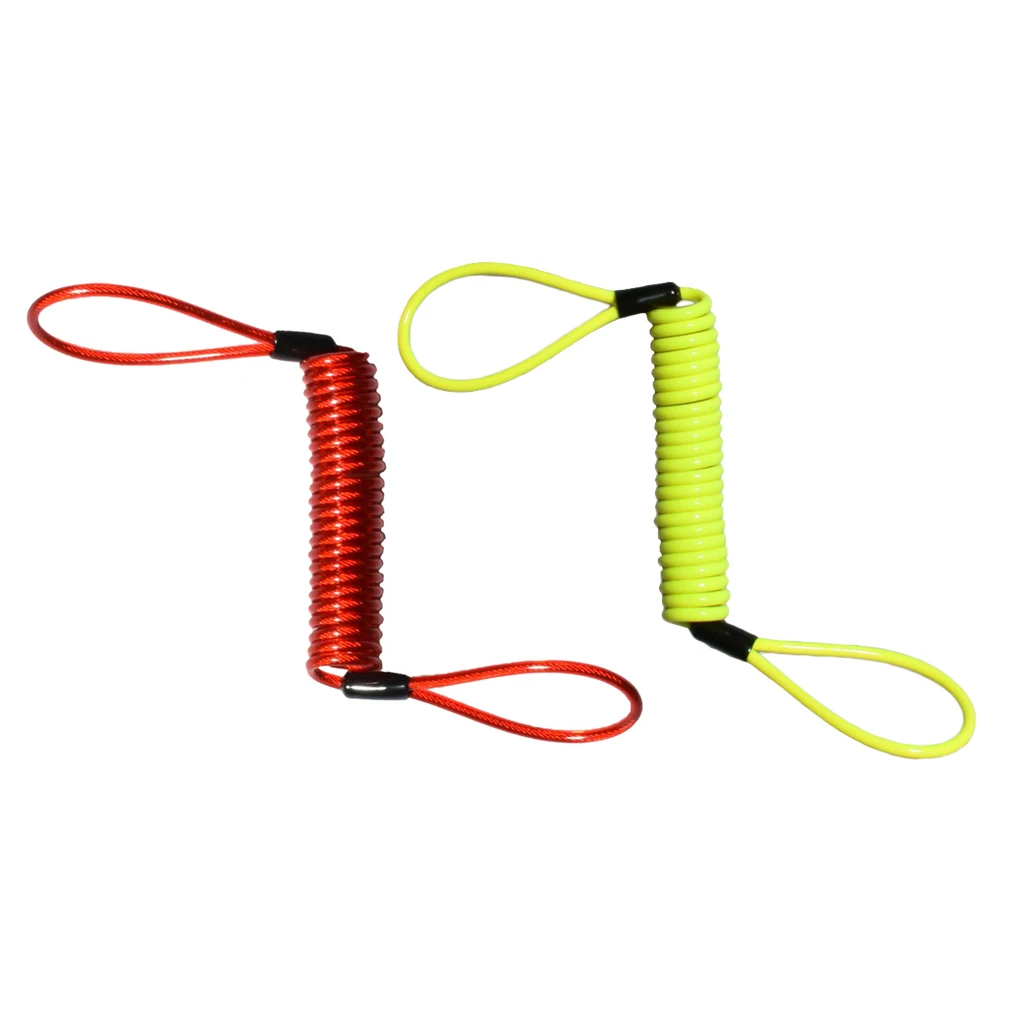 2X 1.5m Anti-Theft Bike Reminder Cord Motorbike Multicolor TPU Disk Lock + Steel Wire