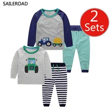 SAILEROAD/комплект из 2 предметов; детская одежда с рисунком трактора для мальчиков; пижамный комплект для девочек; одежда с принтом животных; хлопковая детская одежда; костюмы