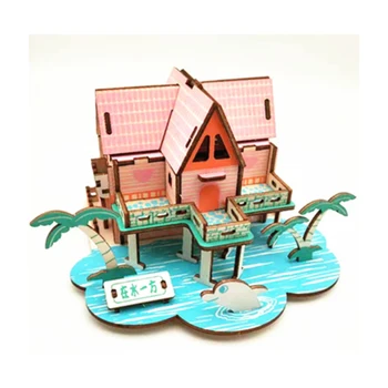 

DIY Model toys 3D Wooden Puzzle-On the water side house Wooden Kits Puzzle Game Assembling Toys Gift for Kids Adult P15