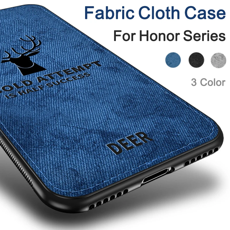 

Fabric Cloth Case Bumper On Honor 10 9 8 lite light lait 20 8x 8c play Protective Cases Cover For Huawei honer 10lite 9lite 8 x