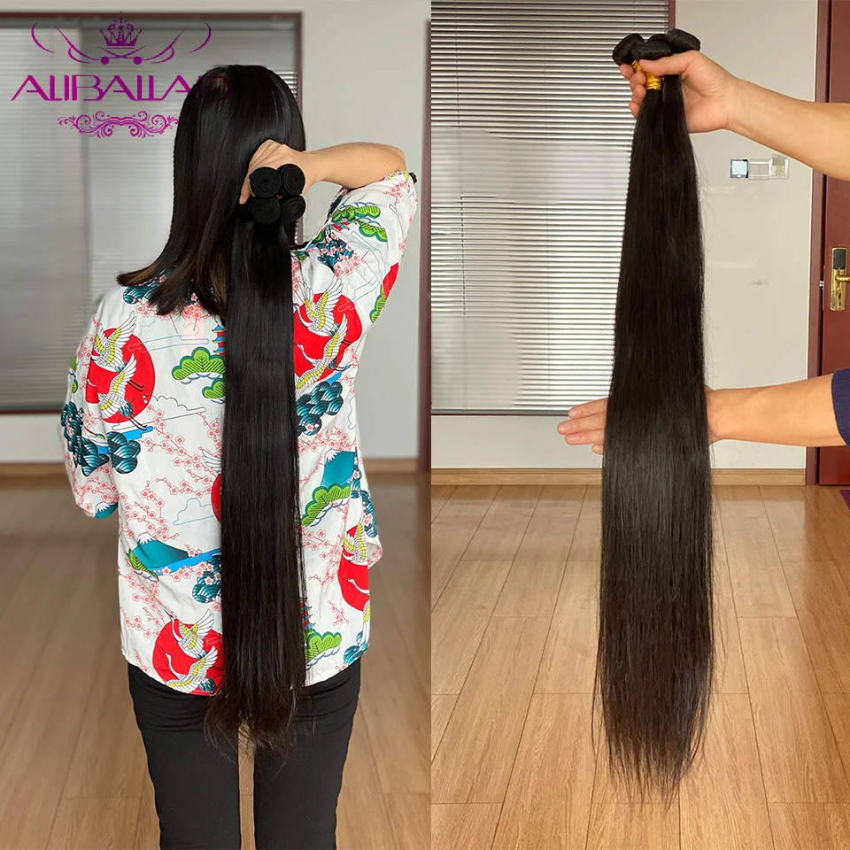 Pacotes de Cabelo Humano em Linha Extensões do Cabelo Reta Polegada Brasileiro Remy Cabelo Tecer Pacotes Natural Aliballad 30 32 34 36 2 Cheap Pacotes com 34