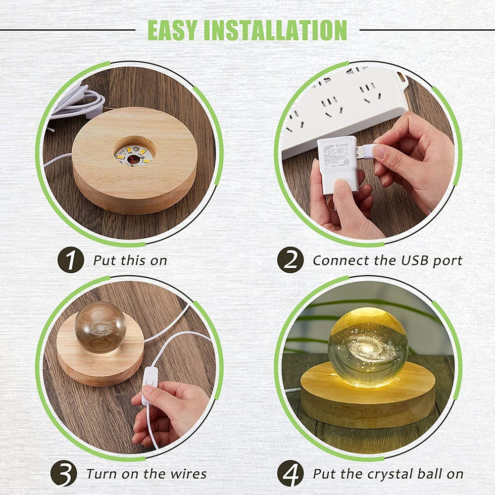 Wood Light Base Rechargeable Remote Control Wooden LED Light Rotating Display Stand Lamp Holder Lamp Base Art Ornament led lights decorative lights rotating display stand lamp base led lamp base