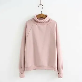

Plus Size XL-4XL Women's Autumn Winter Hoodies High Collar False Two Pieces Pullover Casual Sweatershirts
