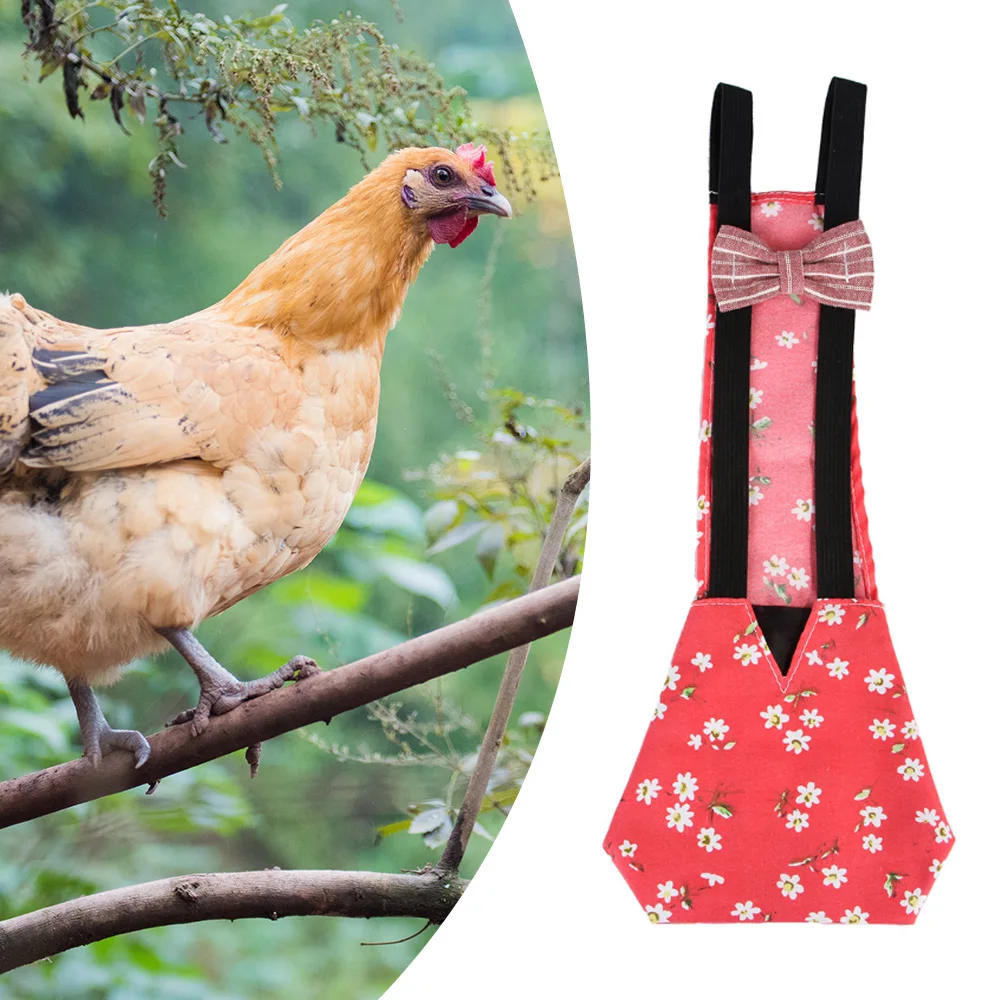 

Pet Chicken Duck Diaper Washable Poultry Goose Clothes Bowknot Design With Elastic Band