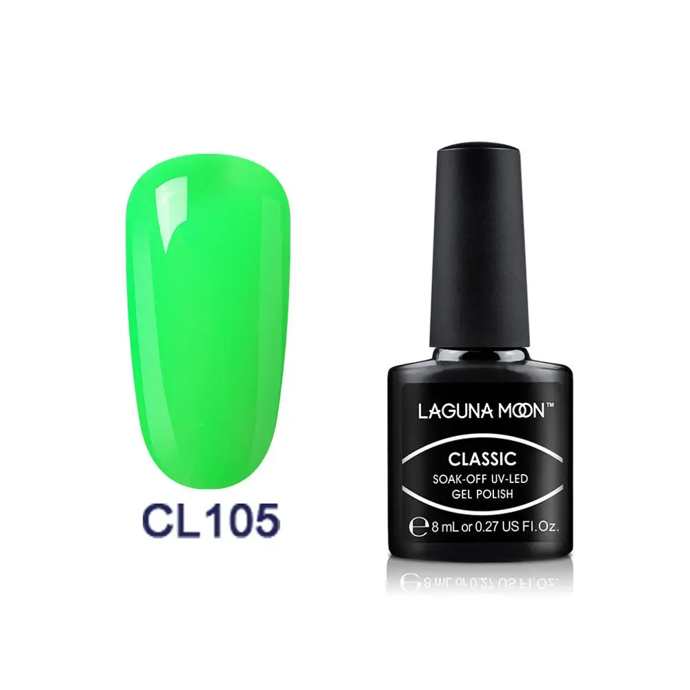 Lagundoon 8 мл зеленый Цветной Гель-лак для ногтей окрашивание Замачивание Полупостоянный гель УФ-и светодиодный эмалированный лак гель лак - Цвет: 105