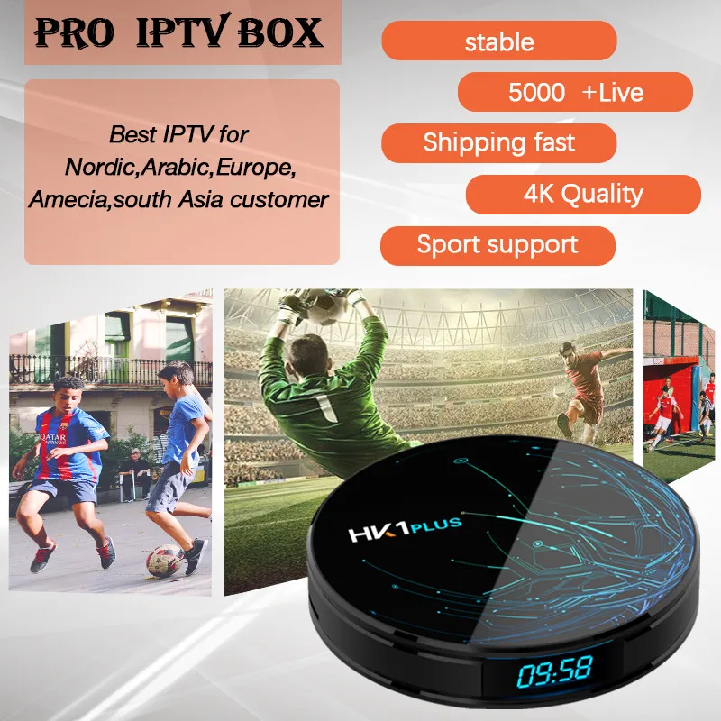 

Best Nordic IPTV HK1 PLUS Android 9.0 Smart TV Box Swedish Holland IPTV Subscription+ Quad Core 2.4G / 5.8G WIFI 4K Set Top Box