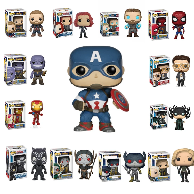 

Funko pop Marvel The Avengers Iron Man Captain America Thor Hulk Loki SpiderMan Action Figures Collection Model Toys Gift
