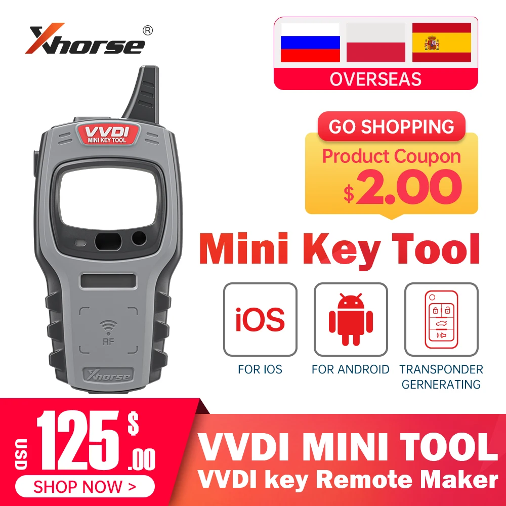 US $129.00 Global Version Xhorse VVDI MINI KEY TOOL Remote Maker For IOS Android Replace VVDI Key Tool With 10PCS Super Chip Key Programmer
