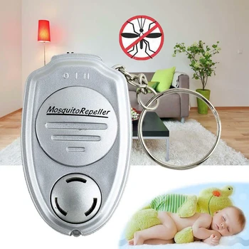 

Portable Electronic Ultrasonic Mosquito Repellent Keychain Anti Mosquito Killer Inset Repeller Keychain key clip for Camping R