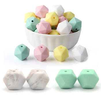 

17mm Polyhedron Silicone Colorful Beads Baby Teethers Care Toy BPA Food Grade DIY For Infant Pacifier Chains Accessories