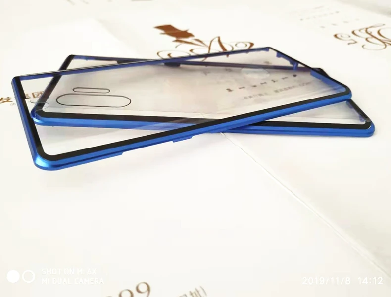 Синий Для samsung galaxy Note 10 plus чехол 360 Магнитная Адсорбция передняя+ задняя 9H чехол из закаленного стекла для samsung galaxy Note 10 - Цвет: Синий