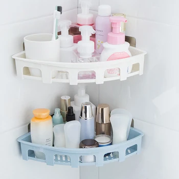 

Corner Shelf Bathroom Triangular Organizer Punch Free Wall Mounted Shampoo Holder Storage Rack Home Decoration Kitchen Accessory