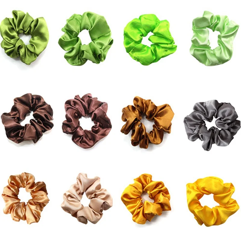 20pcs Scrunchie Women Girls Elastic Hair Rubber Tie Hair Ring Rope Ponytail Holder Ponytail Random Color