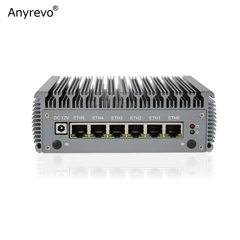 Безвентиляторный мини-ПК Intel Pentium Gold 5405U 6405U VPN брандмауэр 2 DDR4 HDMI 6 intel Gigabit Soft Router RJ45