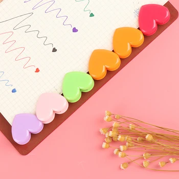 

10pcs Love Heart Planner Paper Clip Plastic Bookmarks Kawaii Clips Cute Binder Stationery Store Office School Supplies