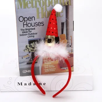 

Christmas Hat Headbands Feather Hairbands For Women Decorations For New Year Festival Party Decor Xmas Hair Accessories 2021
