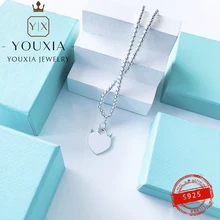 

1:1 925 Silver Necklace High Quality Customized Fashion Trend Five-color Heart-shaped Bead Necklace Couple Gift With Logo Jewelr