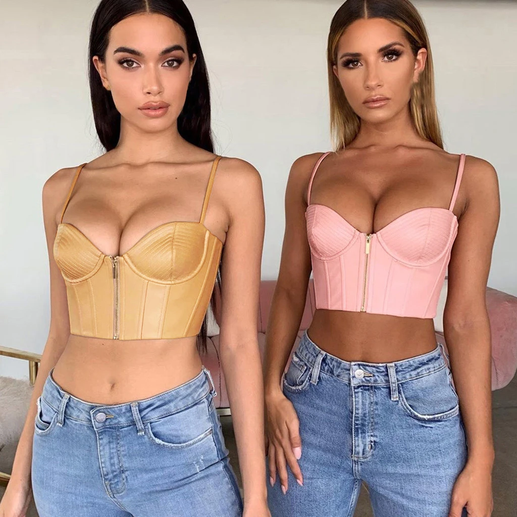 leather bralette crop top