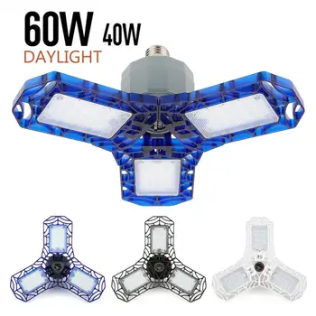 

3 Color 360 Degree High Bay Ceiling Lights E26 40/60W Deformable Led Garage Lights Indoor Light Industrial Lamp