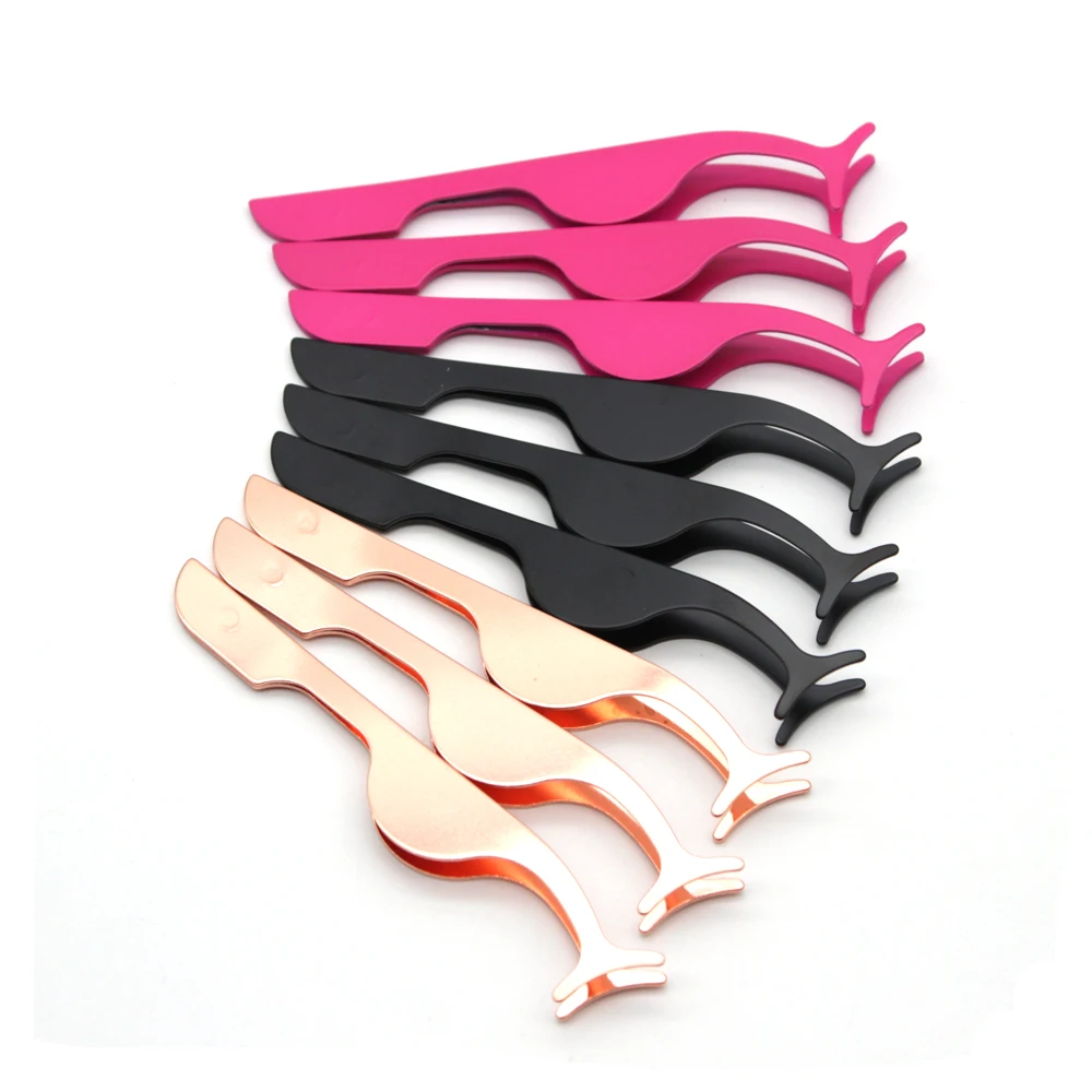 Damepapil Rose Gold Stainless Steel Eyelash Tweezers Bulk Custom Logo