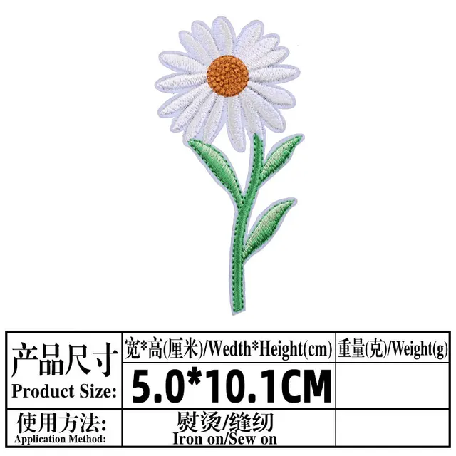 Flower Embroidered Patches for Clothing Thermoadhesive Badges Patch Thermal Stickers for Fabric Clothes Appliques Decoration 2993