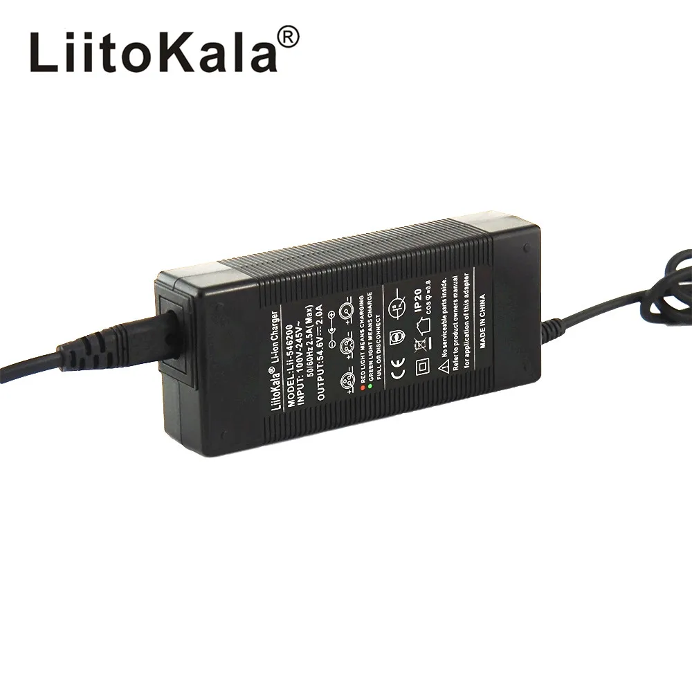 Battery Charger Battery Charger Adapter Liitokala 54.6V 2A Charger 13S 48V Li-ion Battery Pack Output DC 5.5*2.1MM 48V Lithium Polymer