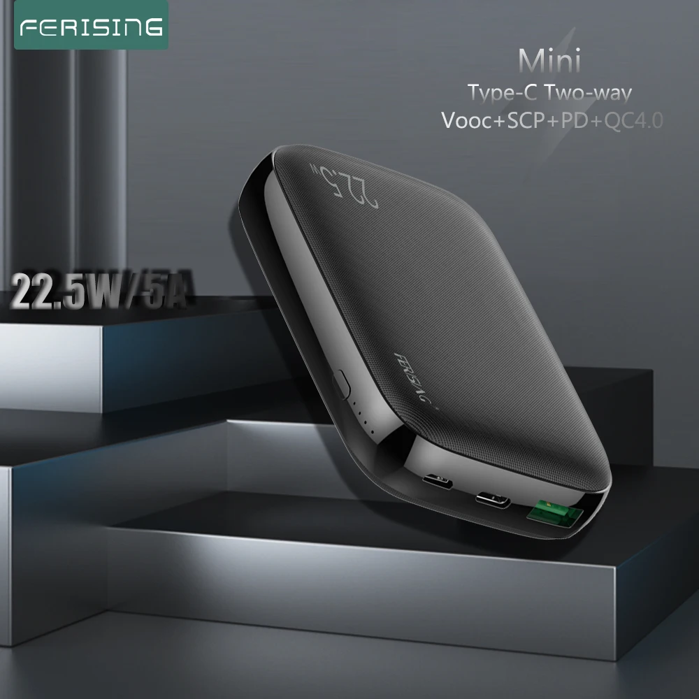 Зарядное устройство FERISING 10000 мАч 5A Power Bank 22 5 W для мобильных телефонов через USB