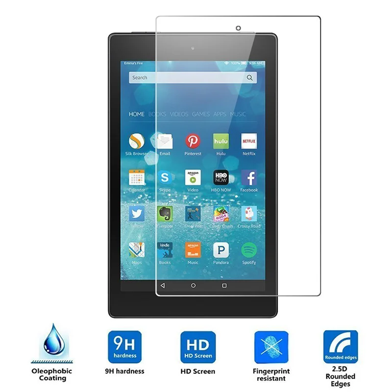 9H Защитная пленка для экрана для Amazon Kindle Fire 7 HD7 HD 7 Закаленное стекло Защитная пленка для экрана+ спиртовая ткань+ поглотитель пыли