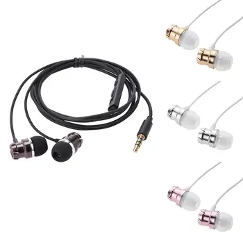 

3.5mm Wired Headset Metal In Ear Earphones Turbo Bass Wired gaming headset with Microphone Universal for Computer Mobile Phone