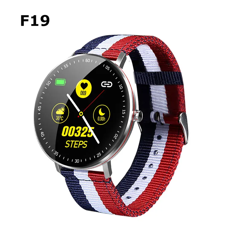 

F19 Smart Watch Bluetooth5.0 Smart Bracelet Sport Digital Watch Blood Pressure Fitness Band Heart Rate Monitoring Smartwatch