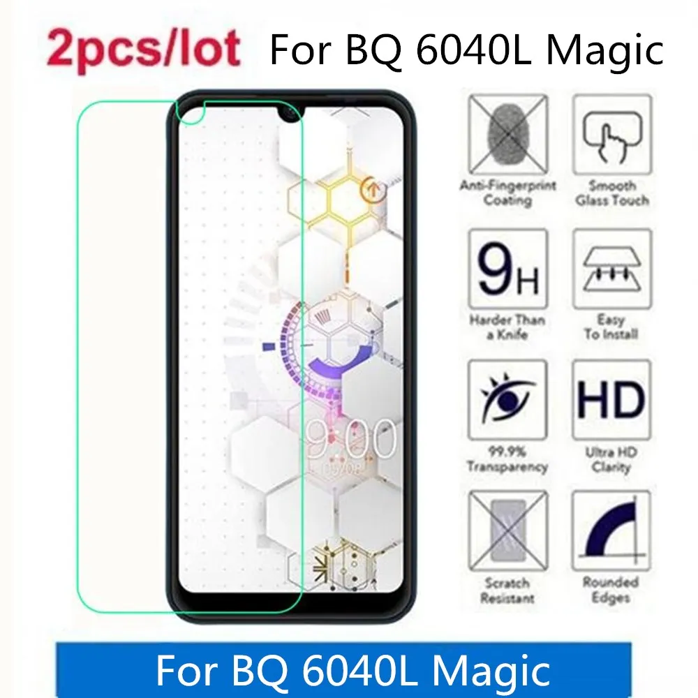 

2 Pcs/Lot For BQ 6040L Magic Tempered Glass 9H 2.5D Premium Screen Protector Film On For BQ 6040L Magic