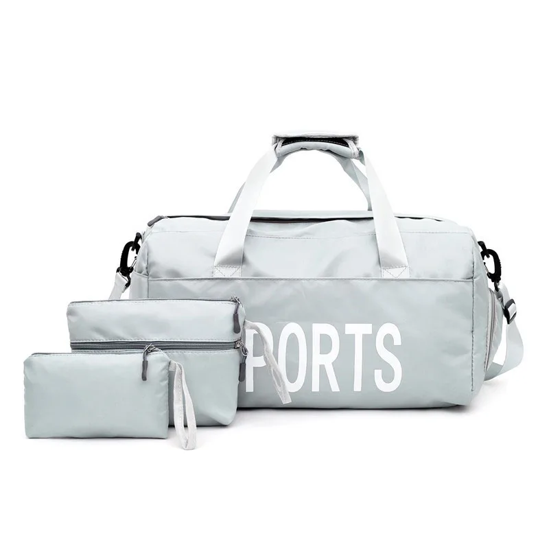 Gray 3 шт./компл. сумки для спортзала для женщин багаж спортивная сумка Tas Sporttas сумка на плечо дорожная Bolsa Deporte спортивные Gymtas XA902WA - Цвет: Gray