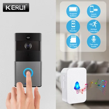 

KERUI IP08 Smart Wireless WIFI Video Doorbell Home Intercom 1080P IP Camera two-Ways Audio Night Vision Phone APP Monitoring