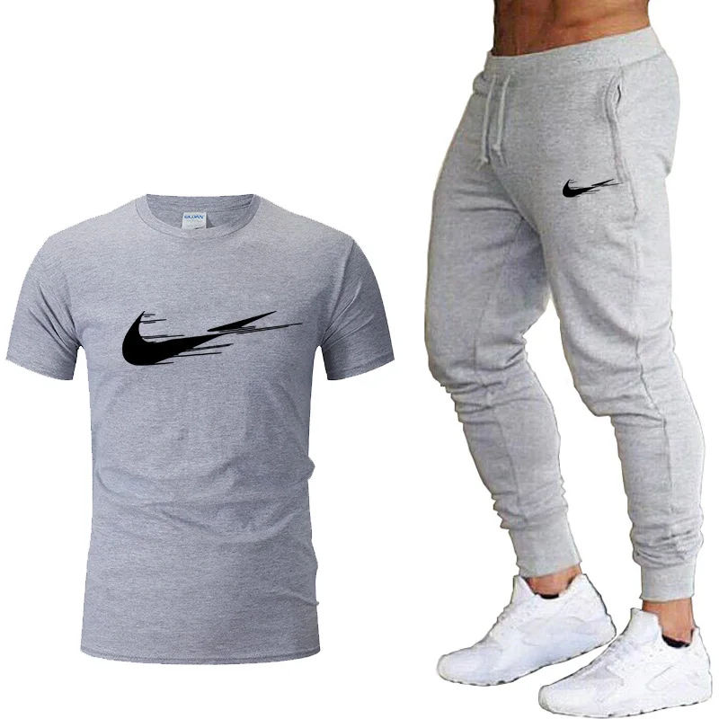 Men's Tshirt Tracksuit 2Pcs sets Men Casual Fitness Sport Suit Short sleeve t shirt+Jogger trousers Men's Casual Sportswear suit Men's Tshirt Tracksuit 2Pcs sets Men Casual Fitness Sport Suit Short sleeve t shirt+Jogger trousers Men's Casual Sportswear suit