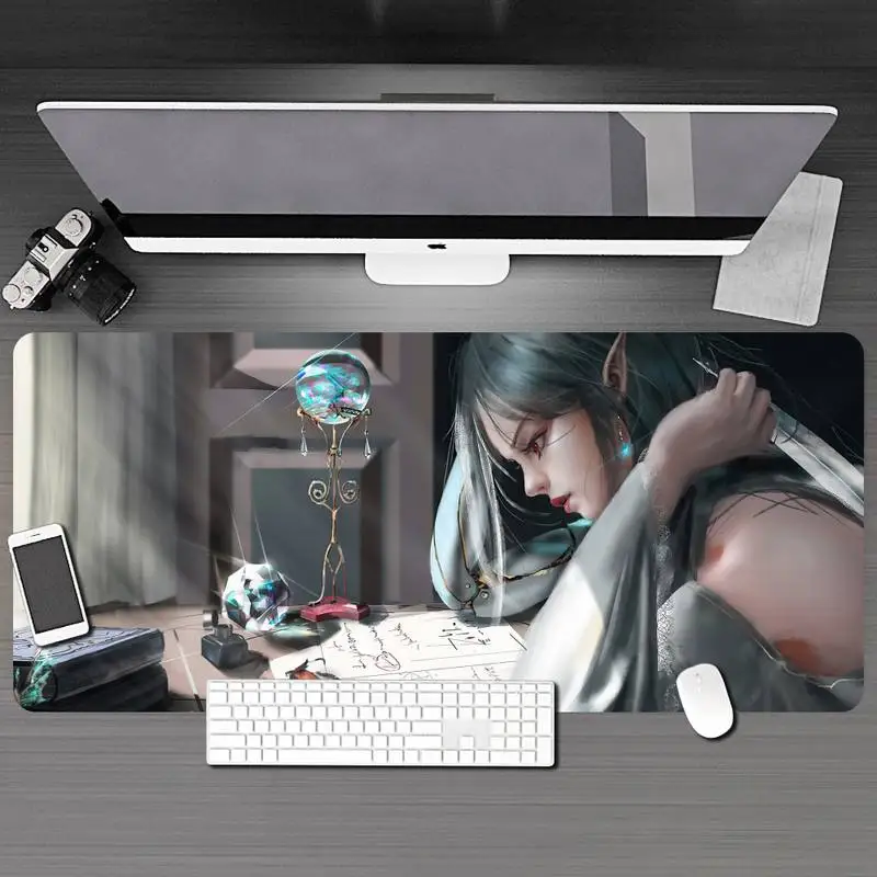 

Large Anime Girl MousePads Anime Mouse Mat Mousepad HD Printing Computer Gamers Lock Edge Mouse Pad XXL90x40cm Keyboard PC Desk