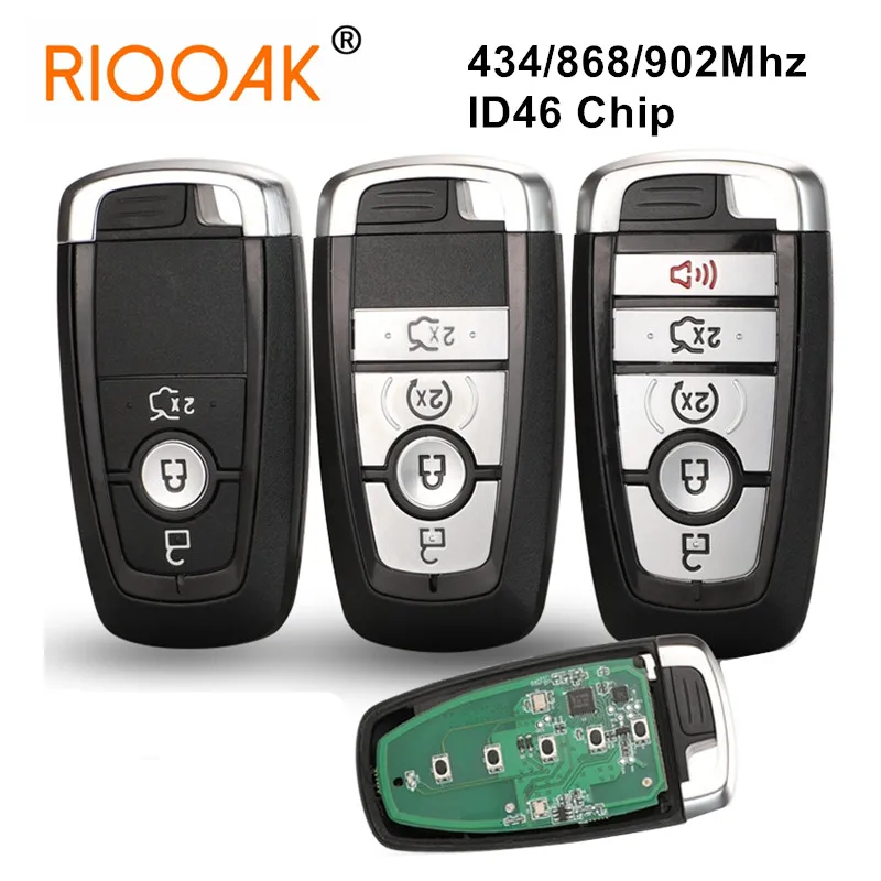 

434/868/902MHz ID49 Chip Smart Proximity Remote Key for Ford Mondeo Mustang Fusion F-250 F-350 F-450 F-550 2017 M3N-A2C93142600