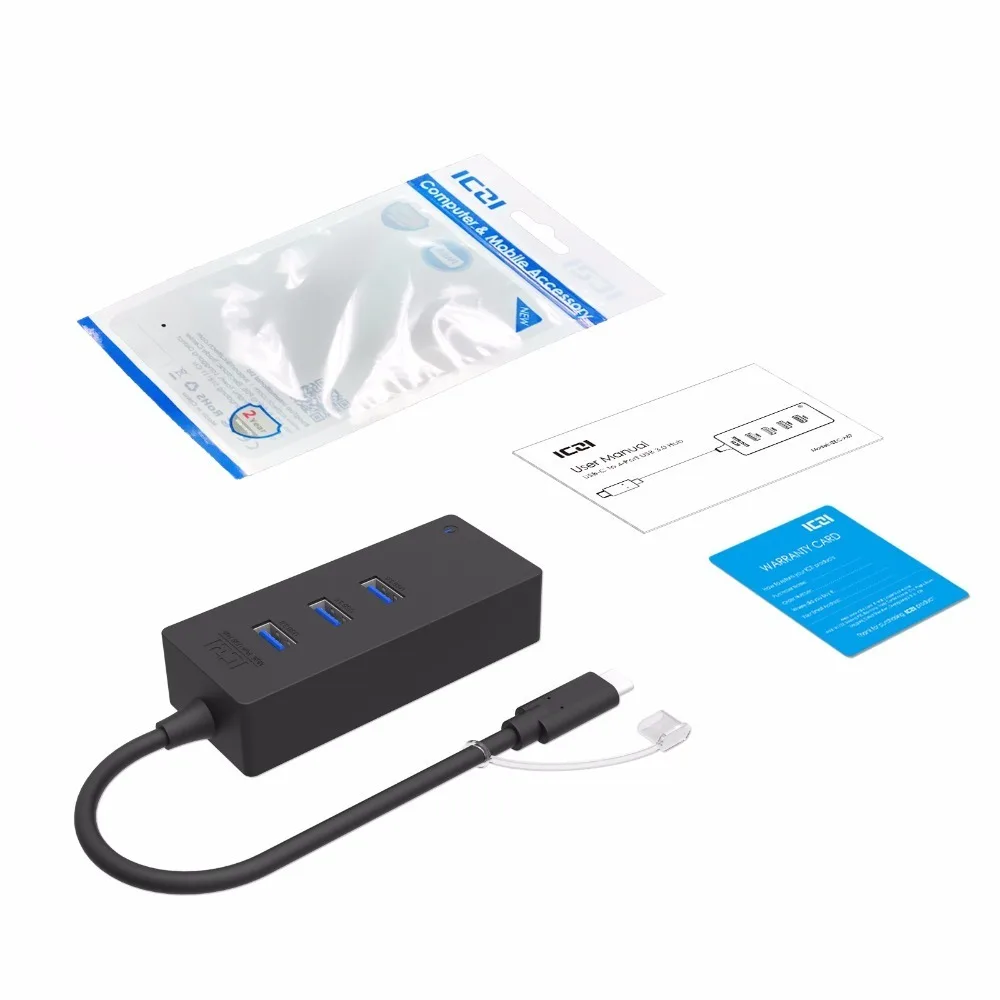 ICZI USB C концентратор 3* USB 3,0 порты с 1000 м RJ45 адаптер для Macbook Pro samsung S10 9 8 ПК Аксессуары для ноутбуков