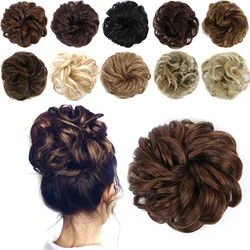 LUPU Messy Hair Bun Elastic Hair Bands Synthetic Extension Curly Wavy Chignon Hairpieces for Women Girls Tousled Updo Scrunchie