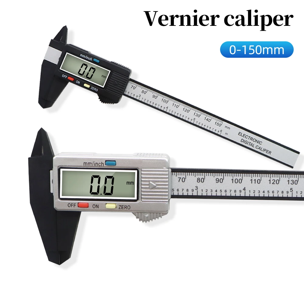 6 inch 150 mm Digital Electronic LCD Carbon Fiber Ruler Gauge Caliper Vernier 