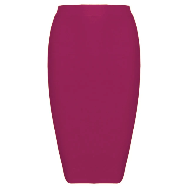 Fuchsia Новинка, белая, желтая, сексуальная, для девушек, дикая, бодикон, для женщин, миди, высота до колена, Hl, офисная юбка-карандаш, высокая талия, бандаж - Цвет: Fuchsia